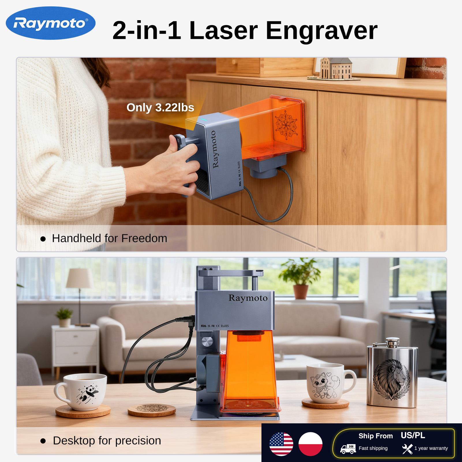 Acrylic Cutting Machine - Raymoto R1/R1 Pro Handheld Laser Engraver
