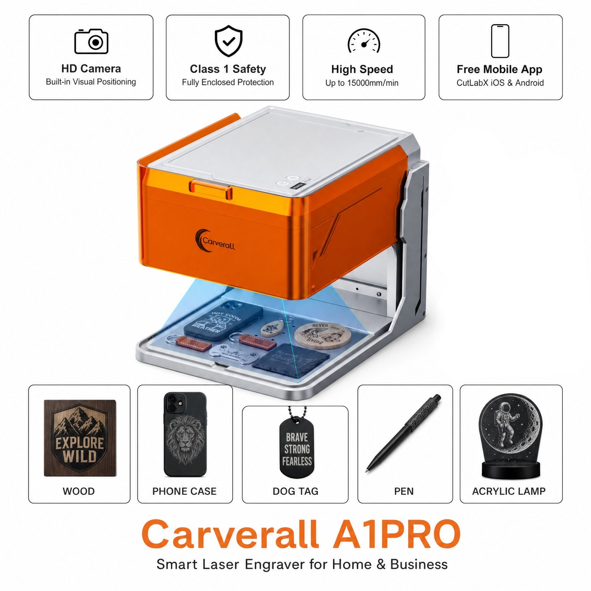 Carverall A1PRO Desktop Laser  - Acrylic Cutting Machine avis et prix