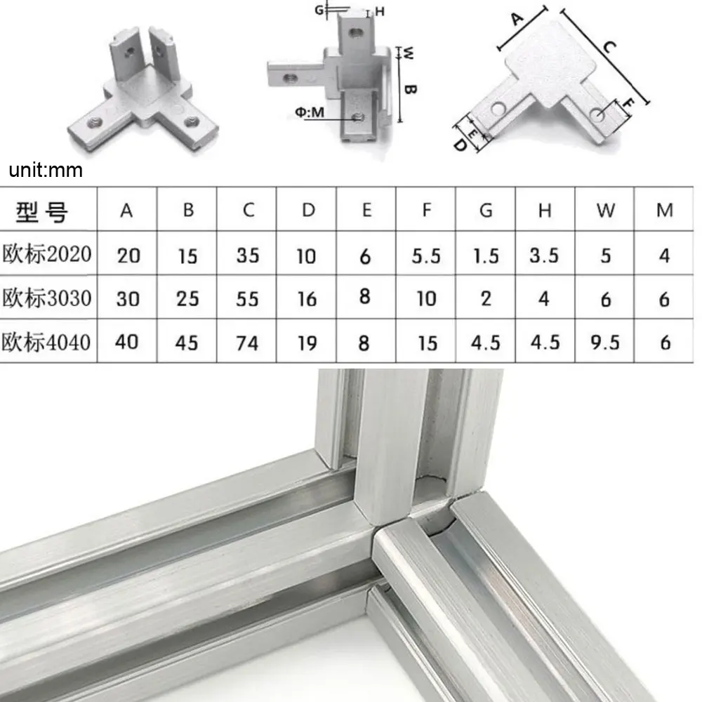 10 Pcs 3 Way Corner Bracket Co - Aluminum T-Slot Profile avis et prix