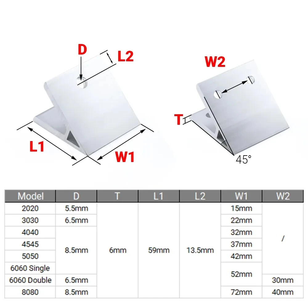 4Pcs 45 Degree Angle Corner Br - Aluminum T-Slot Profile avis et prix