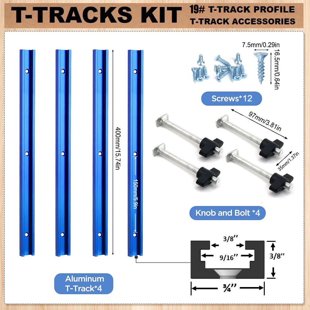 Woodworking 19# T-track Kit an - Aluminum T-Slot Profile avis et prix