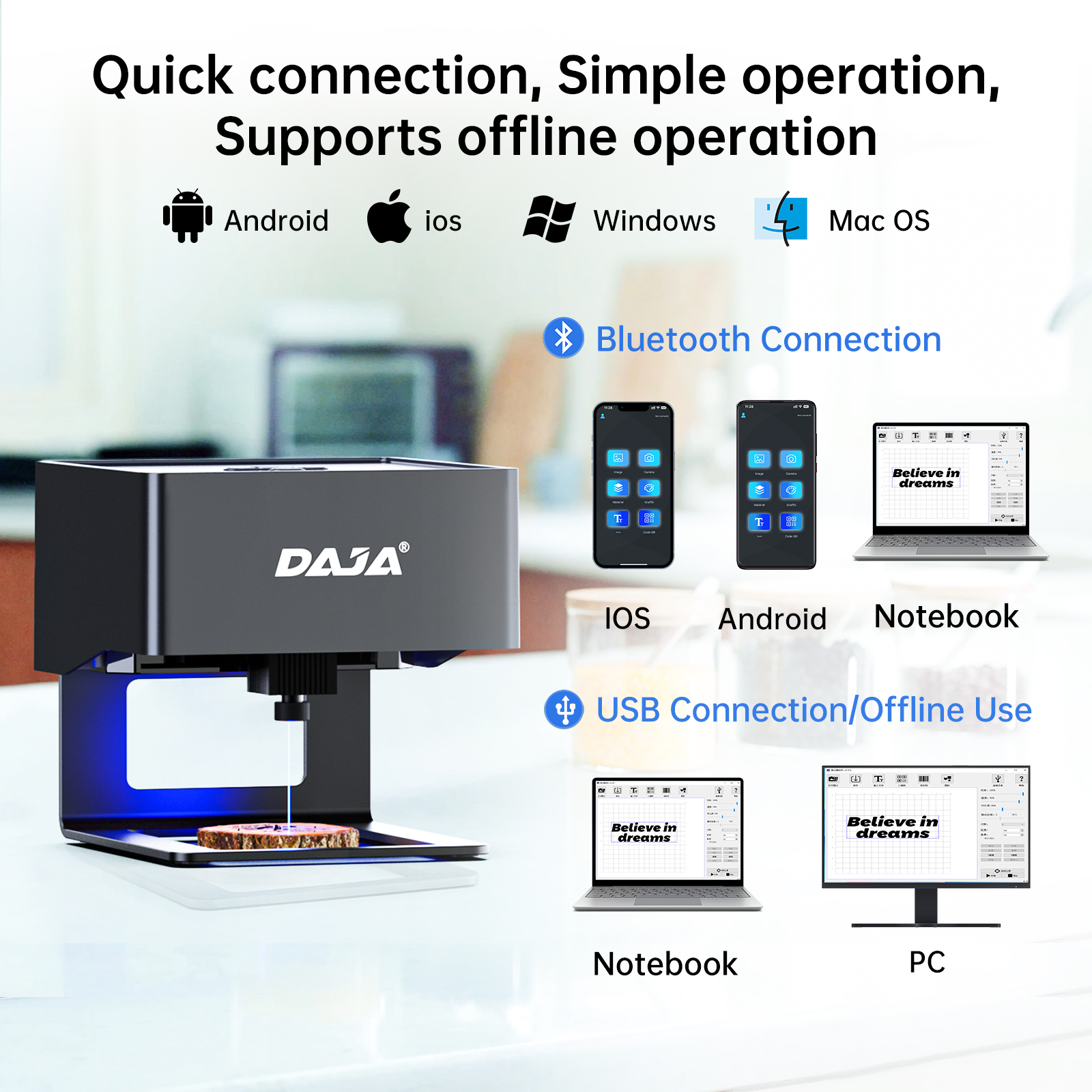 DAJA DJ6 Mini Portable Laser E - Acrylic Cutting Machine avis et prix